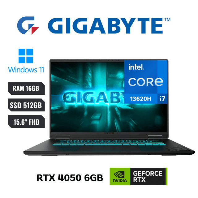 Laptop Gigabyte A16 Intel Core I7-13620h (13va) 16gb Ram 512gb ssd Rtx 4050 6gb 15.6